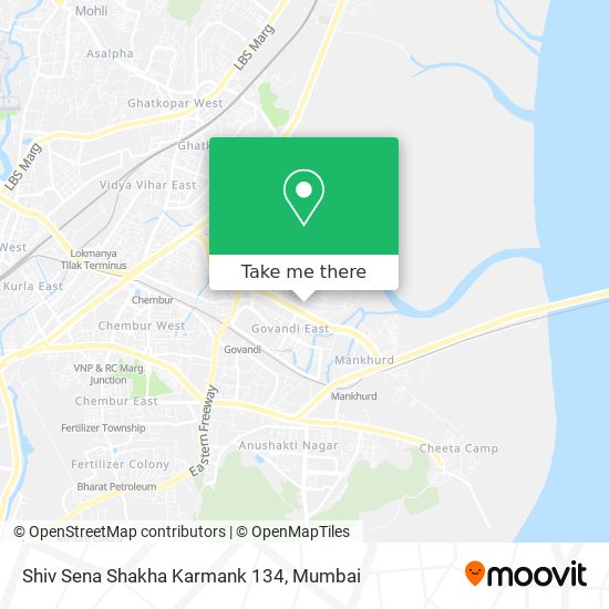 Shiv Sena Shakha Karmank 134 map