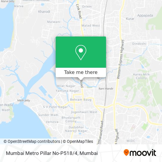 Mumbai Metro Pillar No-P518/4 map