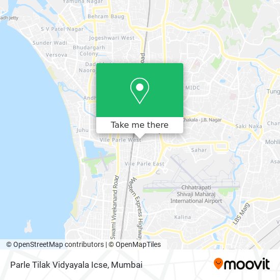 Parle Tilak Vidyayala Icse map