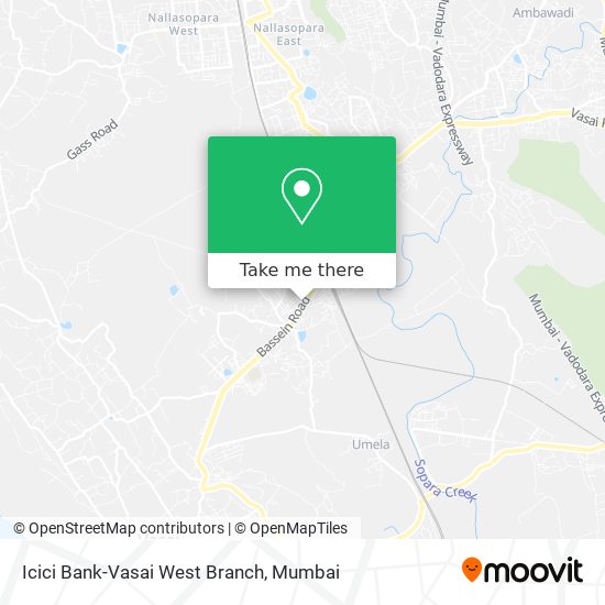 Icici Bank-Vasai West Branch map