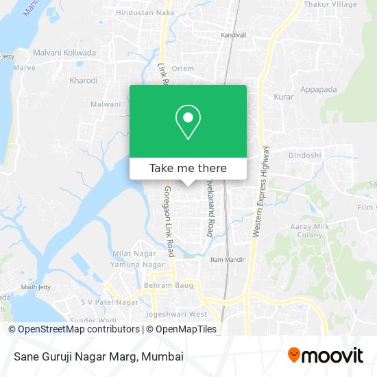 Sane Guruji Nagar Marg map