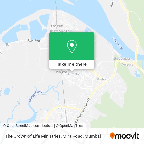 The Crown of Life Ministries, Mira Road map