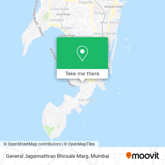 General Jagannathrao Bhosale Marg map