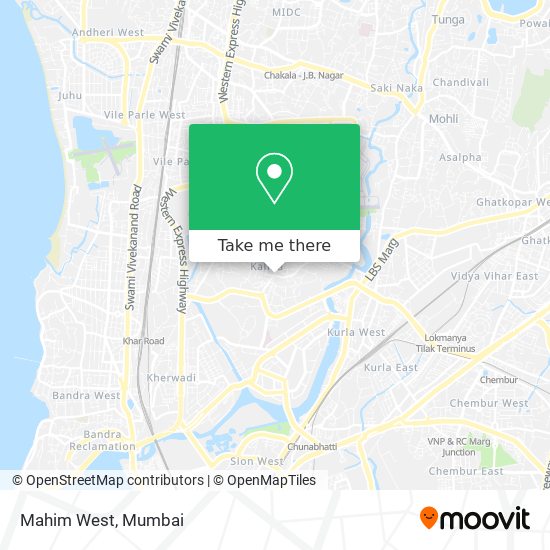 Mahim West map