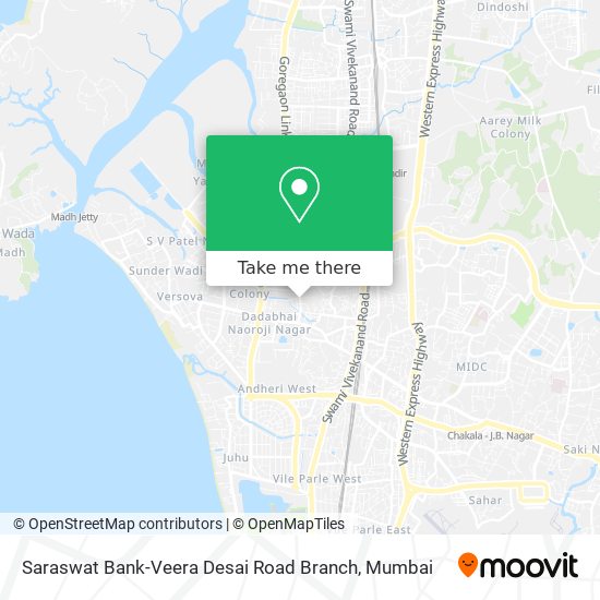 Saraswat Bank-Veera Desai Road Branch map