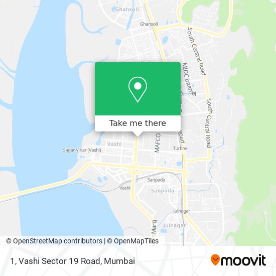 1, Vashi Sector 19 Road map