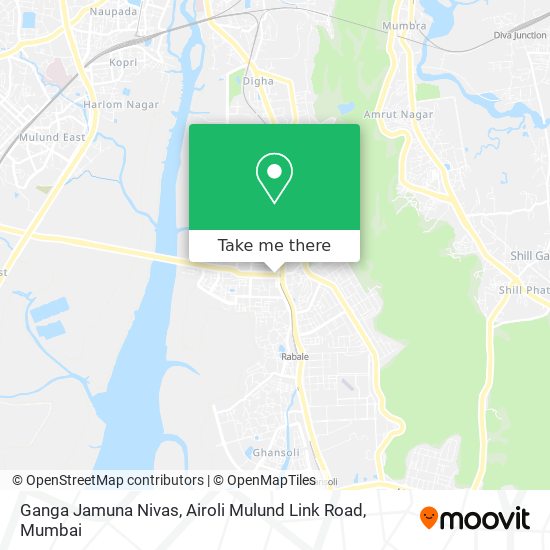 Ganga Jamuna Nivas, Airoli Mulund Link Road map