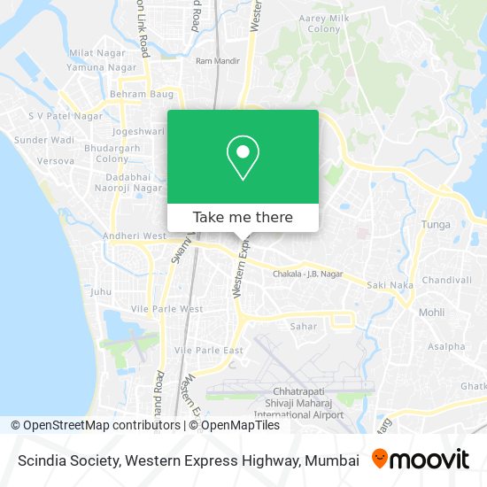 Scindia Society, Western Express Highway map