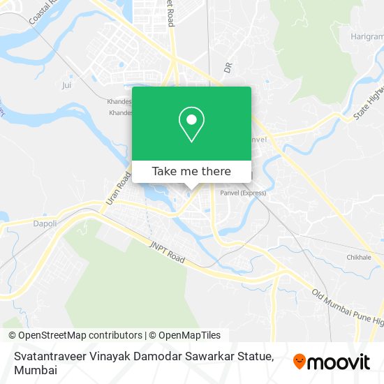 Svatantraveer Vinayak Damodar Sawarkar Statue map