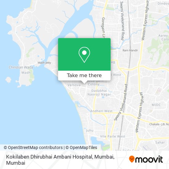 Kokilaben Dhirubhai Ambani Hospital, Mumbai map