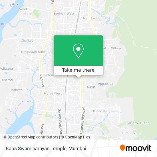 Baps Swaminarayan Temple map