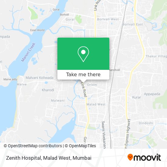 Zenith Hospital, Malad West map