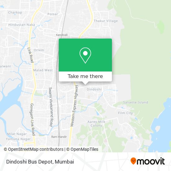 Dindoshi Bus Depot map