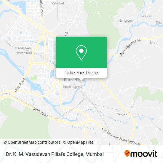 Dr. K. M. Vasudevan Pillai's College map