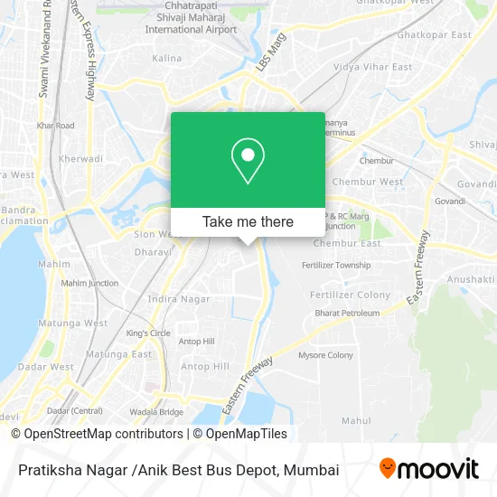 Pratiksha Nagar /Anik Best Bus Depot map