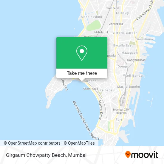 Girgaum Chowpatty Beach map