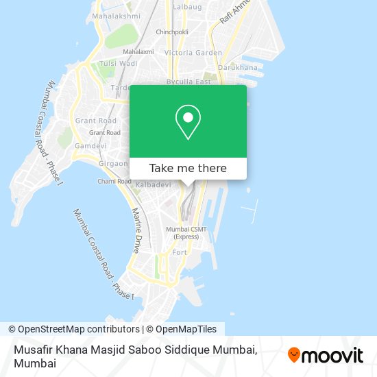 Musafir Khana Masjid Saboo Siddique Mumbai map