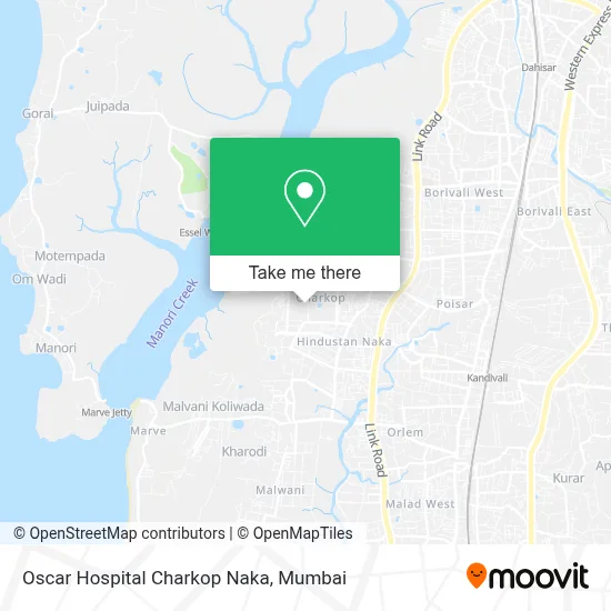 Oscar Hospital Charkop Naka map