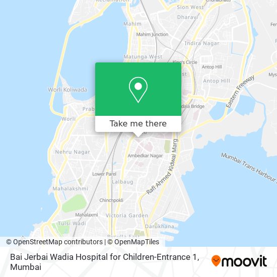 Bai Jerbai Wadia Hospital for Children-Entrance 1 map