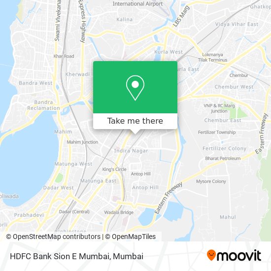 HDFC Bank Sion E Mumbai map