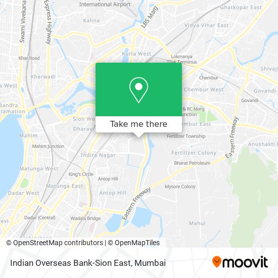 Indian Overseas Bank-Sion East map