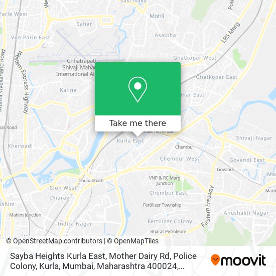 Sayba Heights Kurla East, Mother Dairy Rd, Police Colony, Kurla, Mumbai, Maharashtra 400024 map