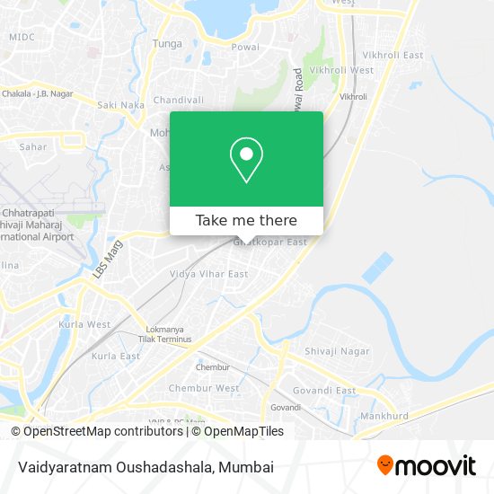 Vaidyaratnam Oushadashala map