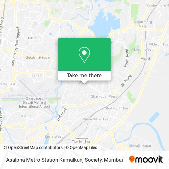 Asalpha Metro Station Kamalkunj Society map