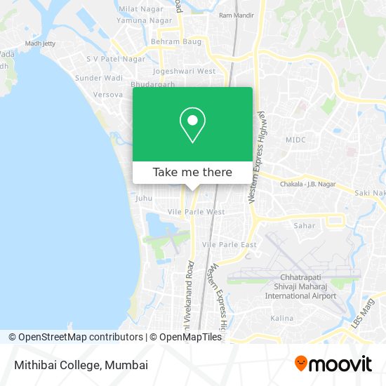 Mithibai College map