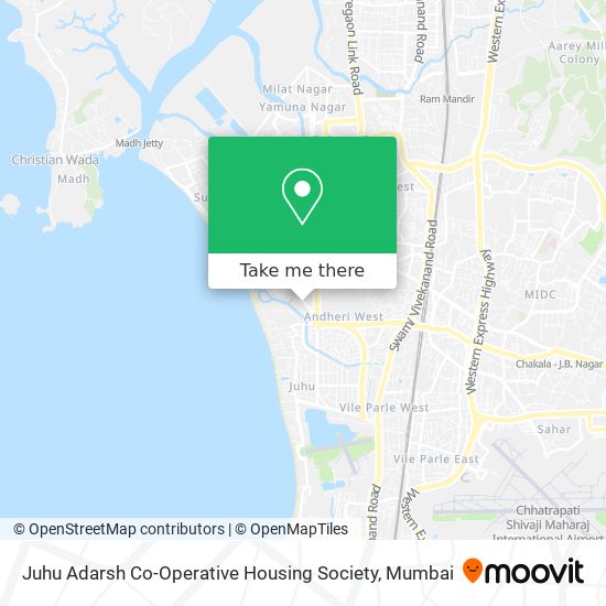 Juhu Adarsh Co-Operative Housing Society map