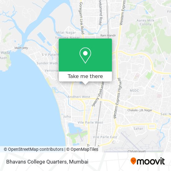Bhavans College Quarters map