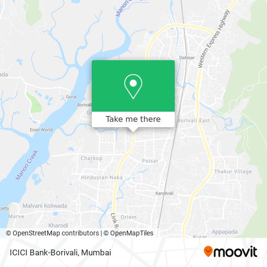 ICICI Bank-Borivali map