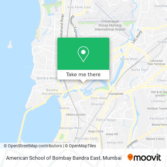 American School of Bombay Bandra East map