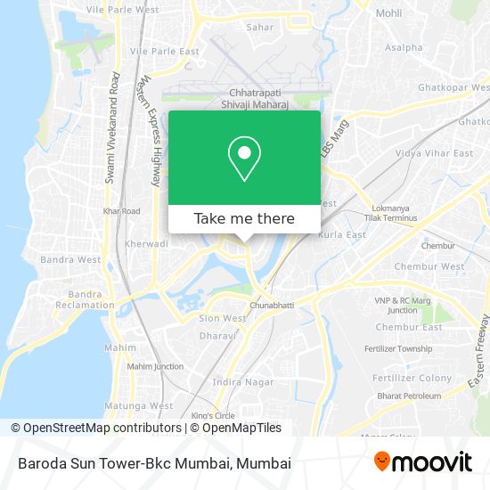 Baroda Sun Tower-Bkc Mumbai map