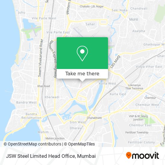 JSW Steel Limited Head Office map