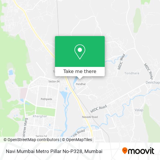 Navi Mumbai Metro Pillar No-P328 map