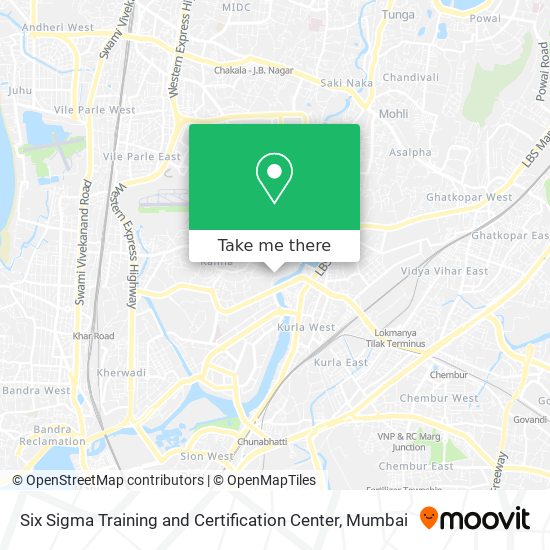 Six Sigma Training and Certification Center map