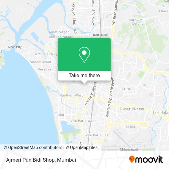 Ajmeri Pan Bidi Shop map