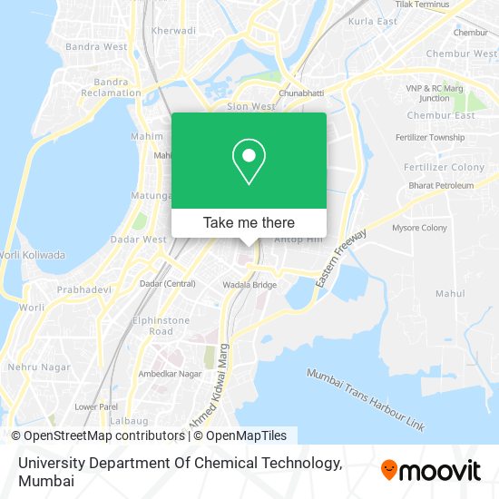 University Department Of Chemical Technology map