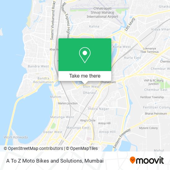 A To Z Moto Bikes and Solutions map