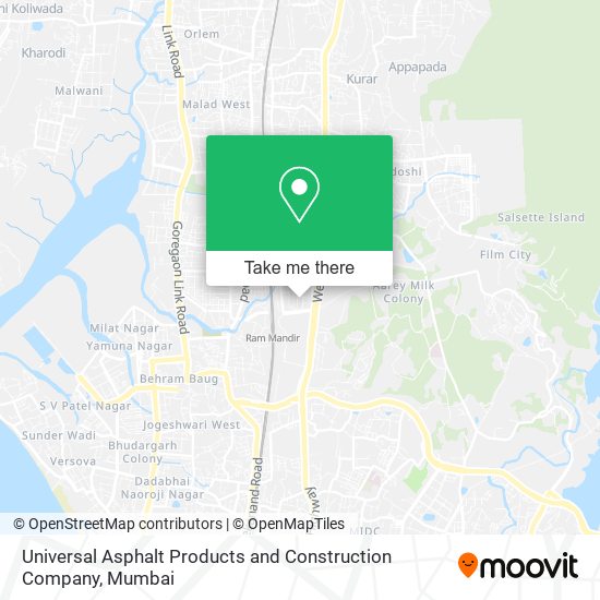 Universal Asphalt Products and Construction Company map