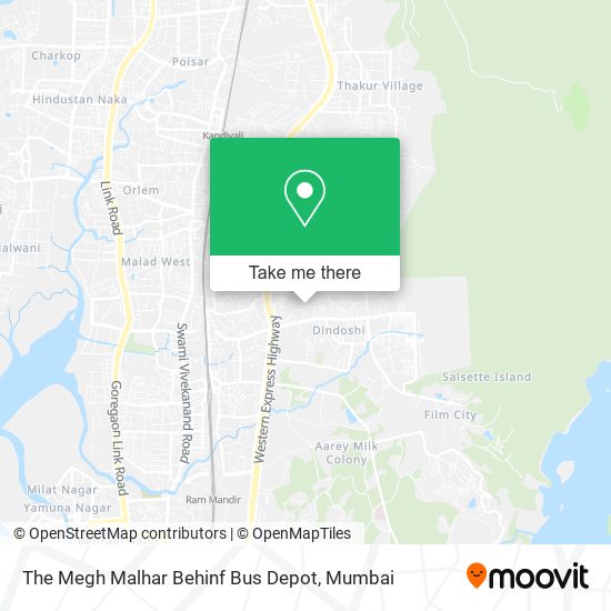 The Megh Malhar Behinf Bus Depot map