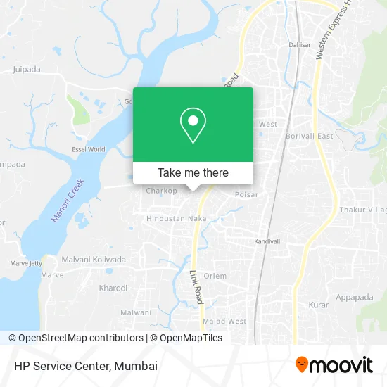 HP Service Center map