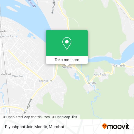 Piyushpani Jain Mandir map