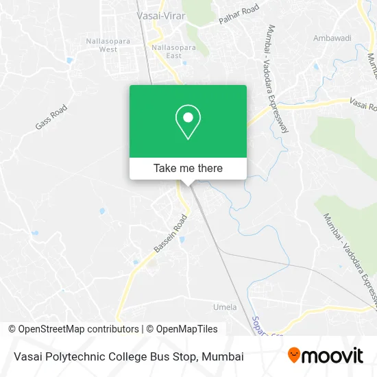 Vasai Polytechnic College Bus Stop map