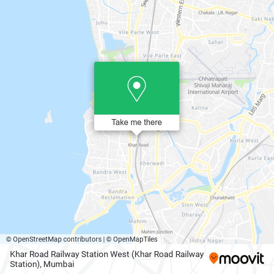 Khar Road Railway Station West map