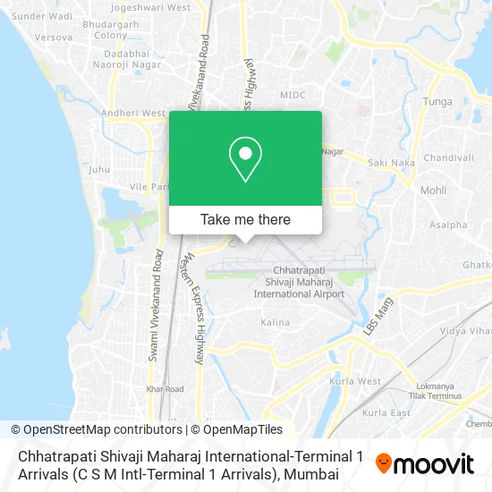 Chhatrapati Shivaji Maharaj International-Terminal 1 Arrivals (C S M Intl-Terminal 1 Arrivals) map