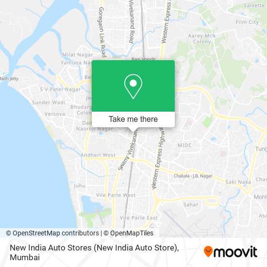 New India Auto Stores map