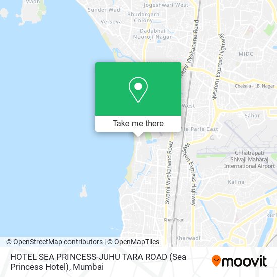 HOTEL SEA PRINCESS-JUHU TARA ROAD (Sea Princess Hotel) map