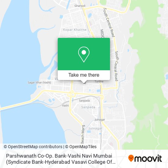 Parshwanath Co-Op. Bank-Vashi Navi Mumbai (Syndicate Bank-Hyderabad Vasavi College Of Engineering) map